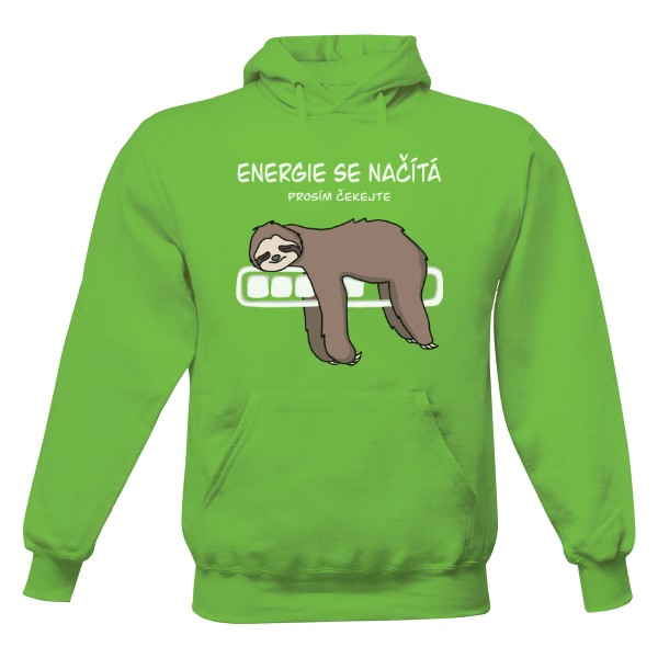 Pánská mikina s kapucí s potiskem Energie se načítá - prosím čekejte