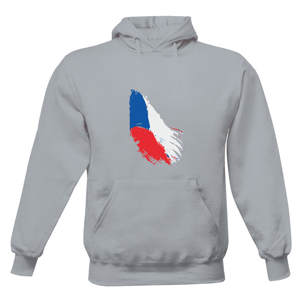 Pánská mikina s kapucí s potiskem Mikina s českou vlajkou