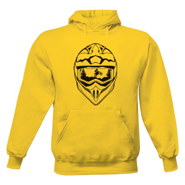 Pánská mikina s kapucí s potiskem Motokros helma