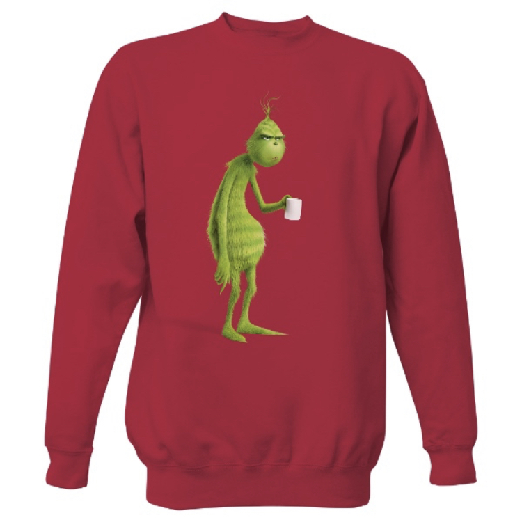 Mikina bez kapuce Unisex s potiskem Grinch 3