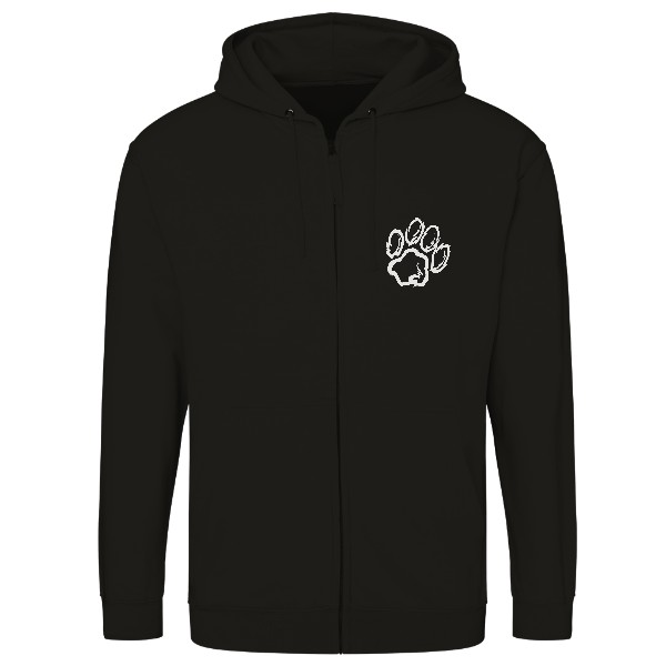 Mikina na zip unisex s potiskem tlapky - pejskař